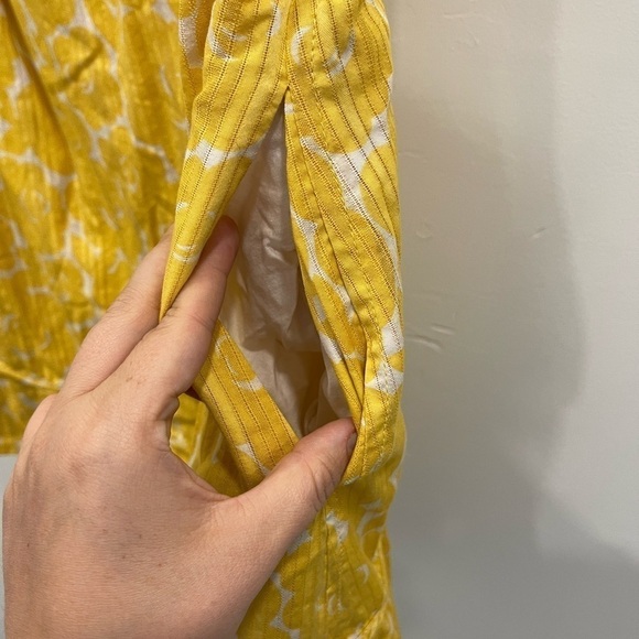 Marc By Marc Jacobs Yellow Floral Sleeveless Dress Cotton Collar Button Front 10 - Picture 6 of 8
